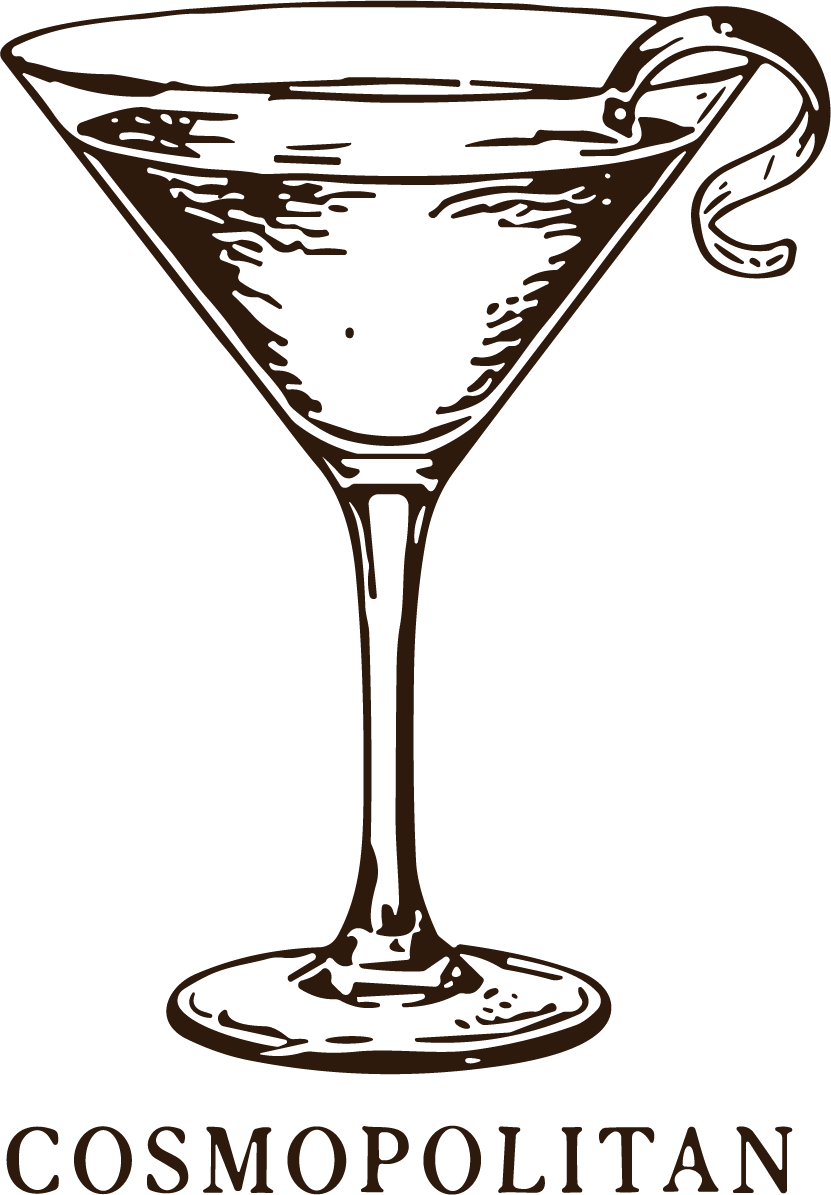 Cosmopolitan Cocktail SVG Vintage Etched Vector - Image 1