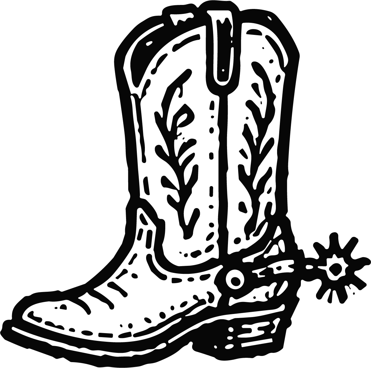 Cowboy Boot SVG Bold Western Vector - Image 1