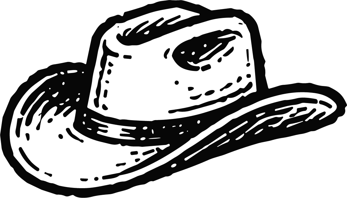Cowboy Hat SVG Rugged Sketch Vector - Image 1
