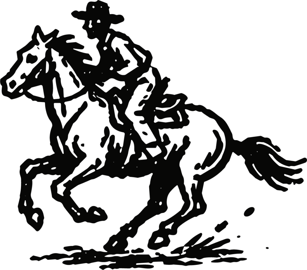 Cowboy On Horse SVG Galloping Western Vector