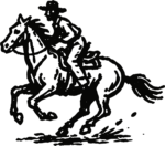 Cowboy On Horse SVG Galloping Western Vector