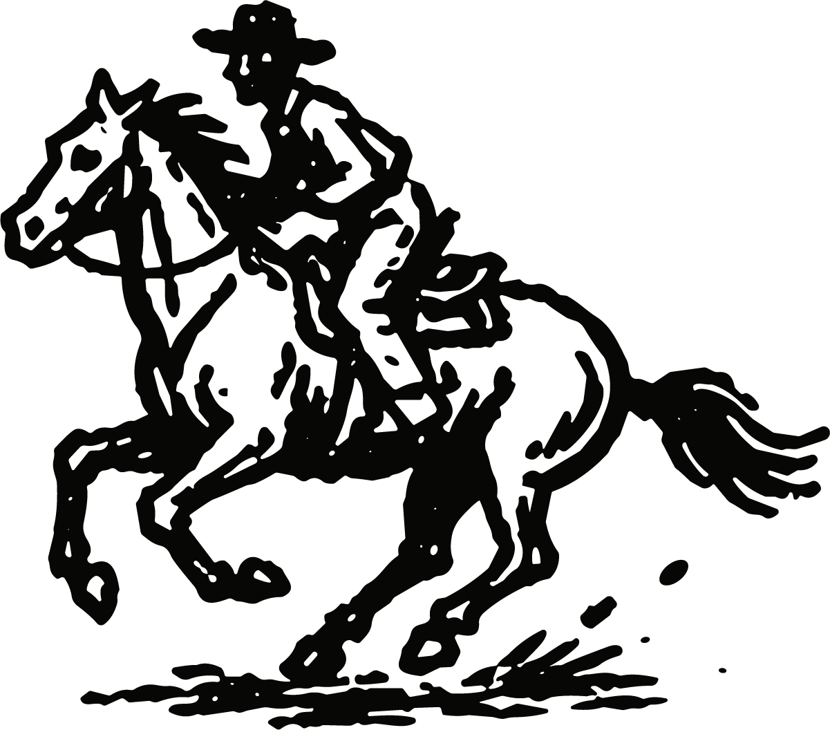 Cowboy On Horse SVG Galloping Western Vector - Image 1