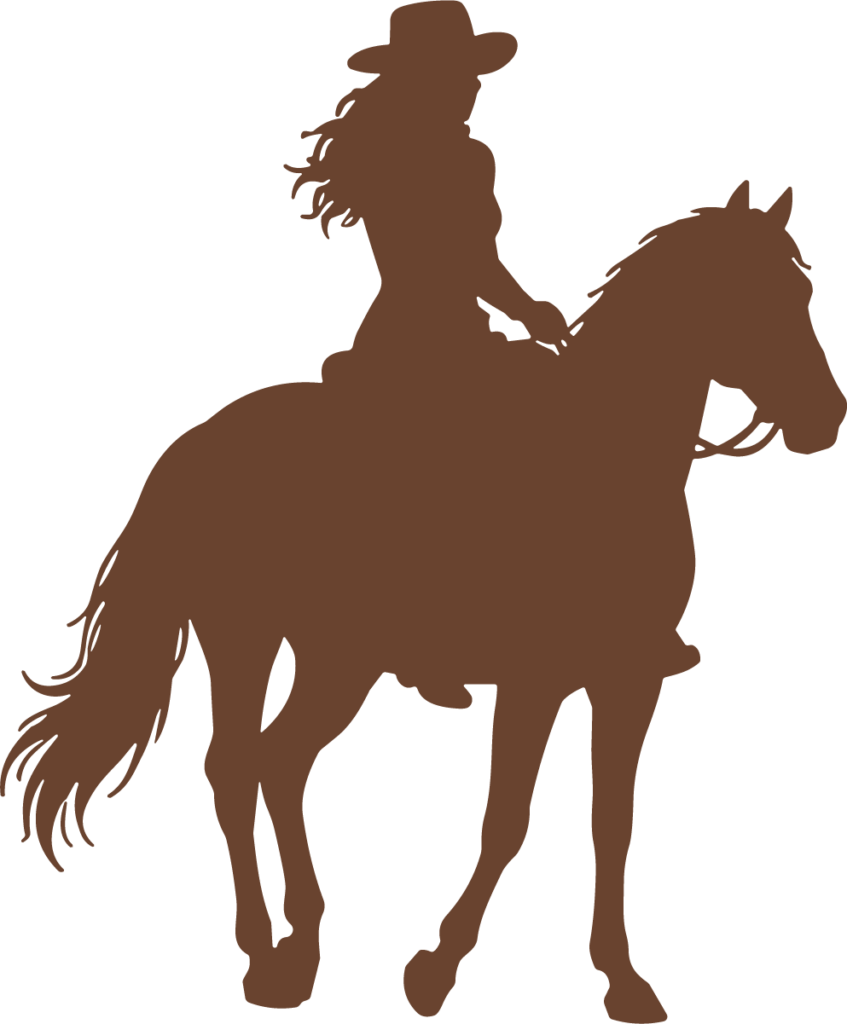 Cowgirl on Horse SVG Western Silhouette Vector
