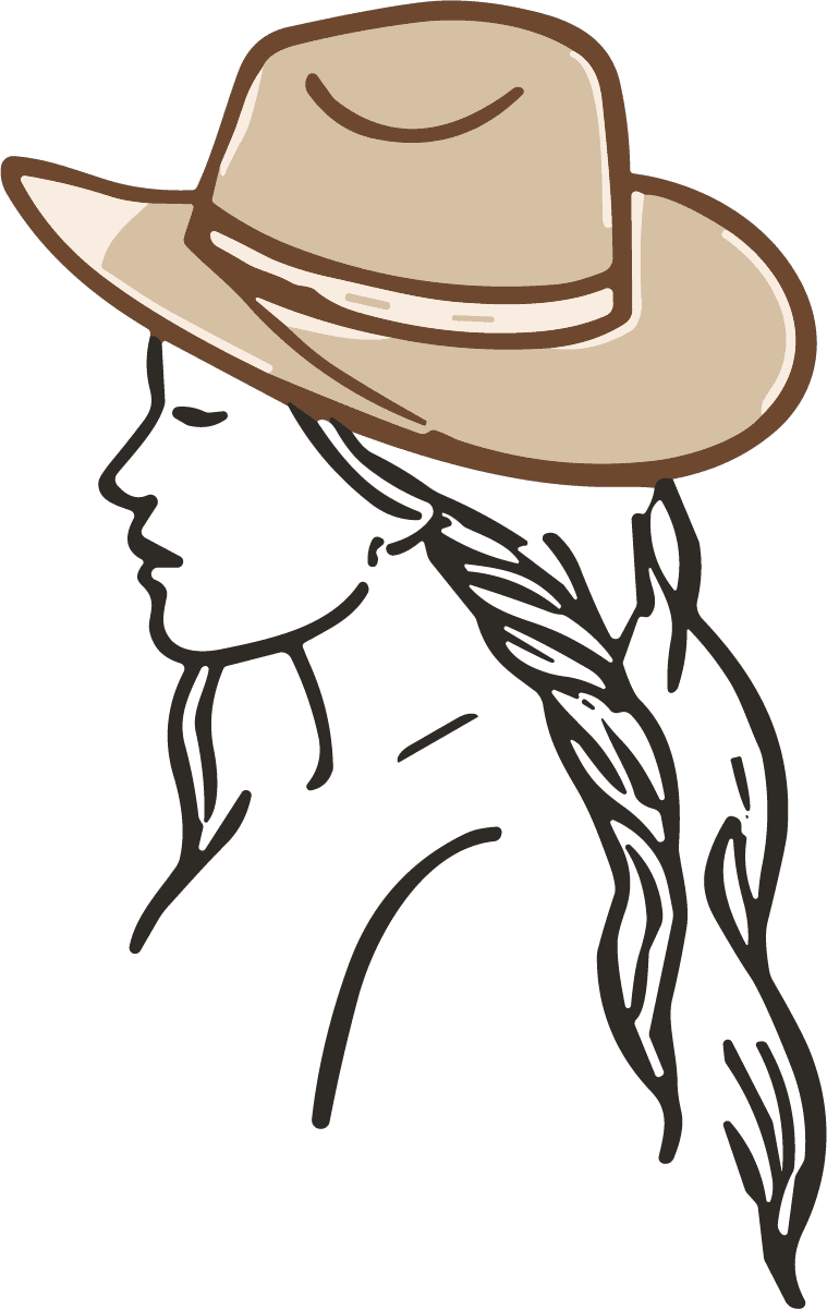 Cowgirl Portrait SVG Western Sketch Vector - Image 1
