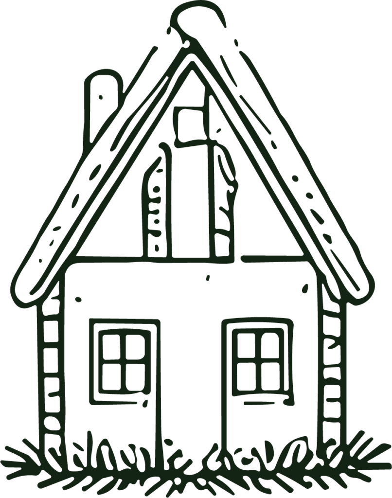 Cozy Cottage House SVG Rustic Sketch Vector