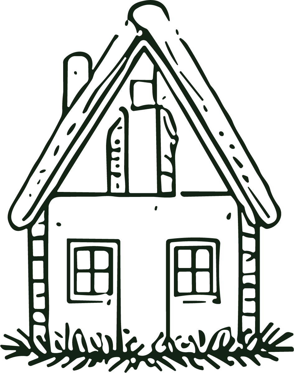 Cozy Cottage House SVG Rustic Sketch Vector - Image 1