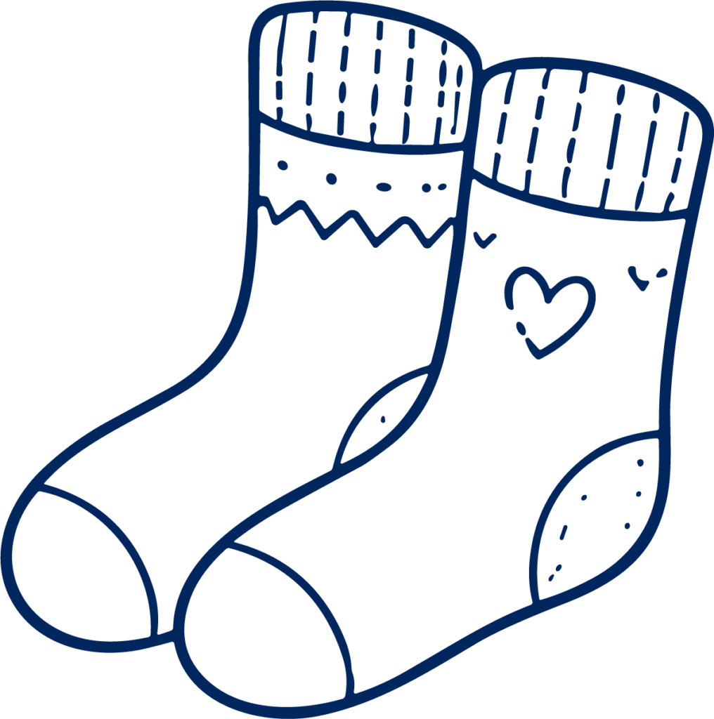 Cozy Socks SVG Hand-Sketched Pair Vector