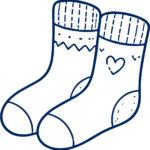 Cozy Socks SVG Hand-Sketched Pair Vector