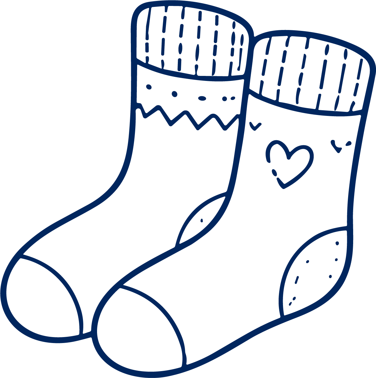 Cozy Socks SVG Hand-Sketched Pair Vector - Image 1