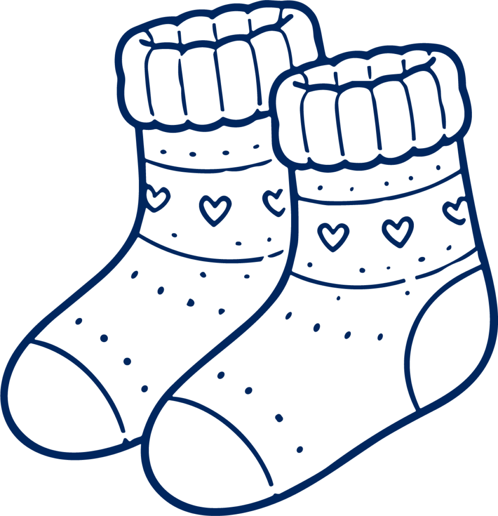 Cozy Socks Pair SVG Heart Pattern Knit Vector