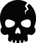 Cracked Skull SVG Bold Silhouette Vector