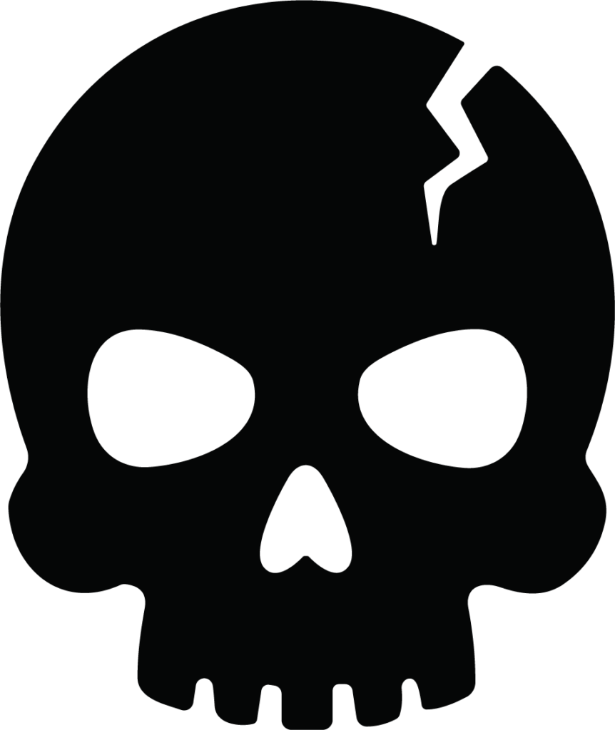 Cracked Skull SVG Bold Silhouette Vector
