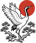 Crane Bird SVG Japanese Ink Style Vector