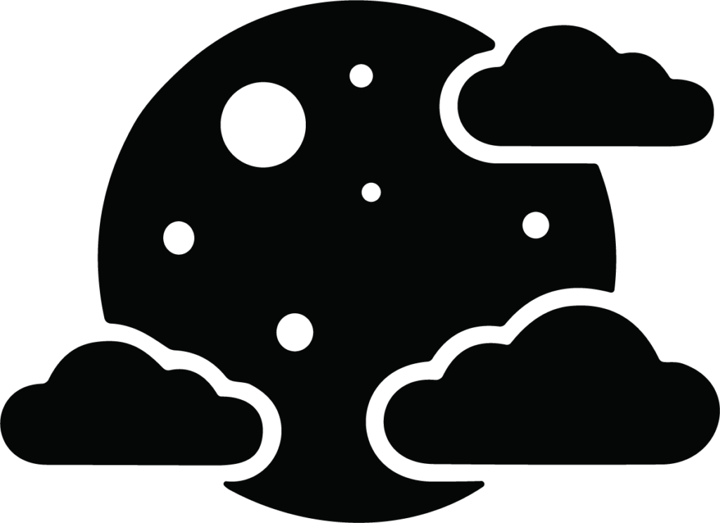 Crescent Moon Clouds SVG Starry Night Vector