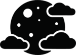Crescent Moon Clouds SVG Starry Night Vector