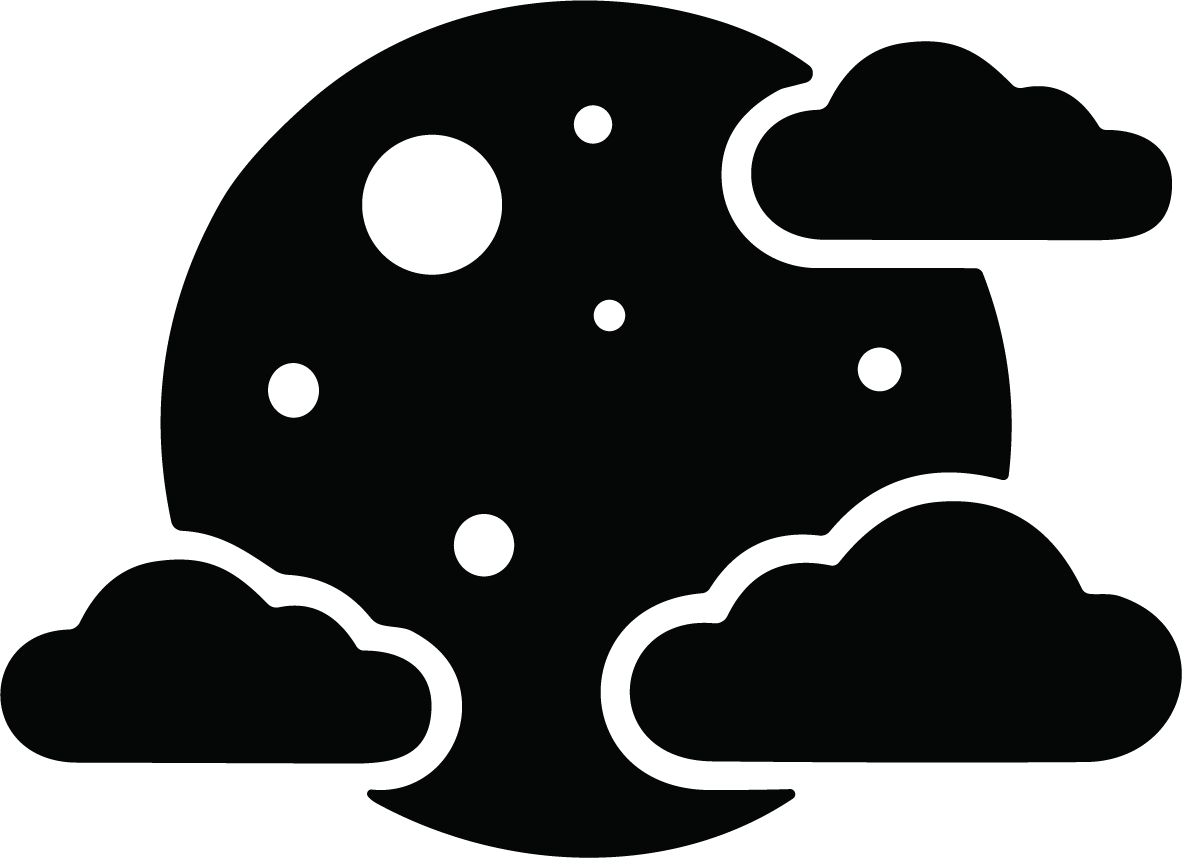 Crescent Moon Clouds SVG Starry Night Vector - Image 1