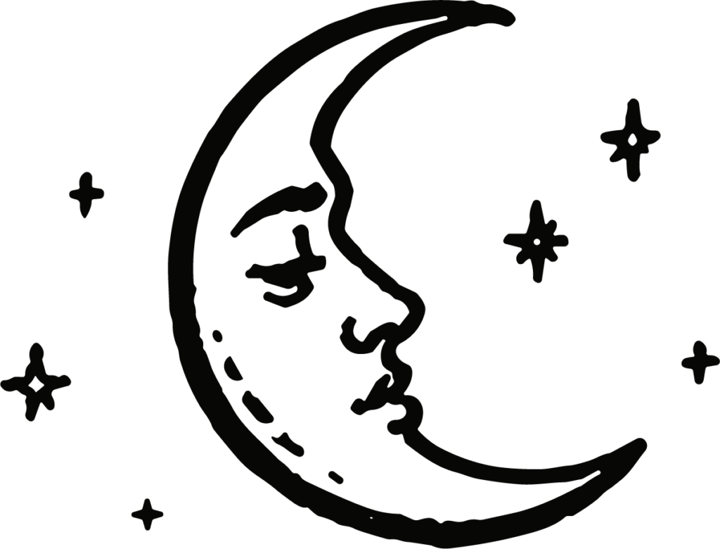 Crescent Moon Face SVG Mystical Celestial Vector