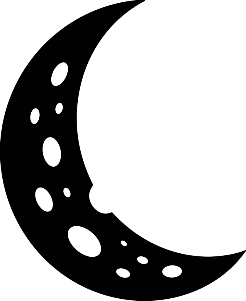Crescent Moon SVG Cratered Night Vector