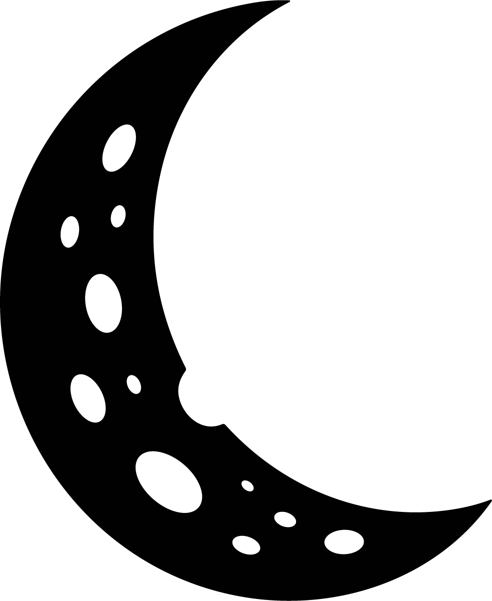 Crescent Moon SVG Cratered Night Vector - Image 1
