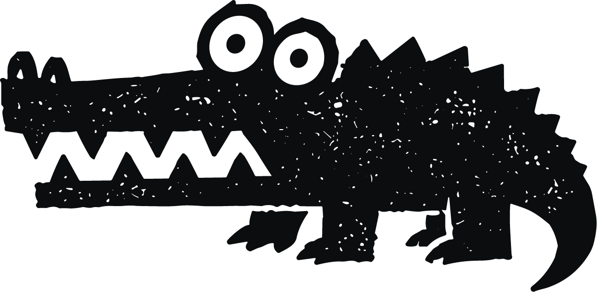 Crocodile SVG Quirky Textured Vector - Image 1