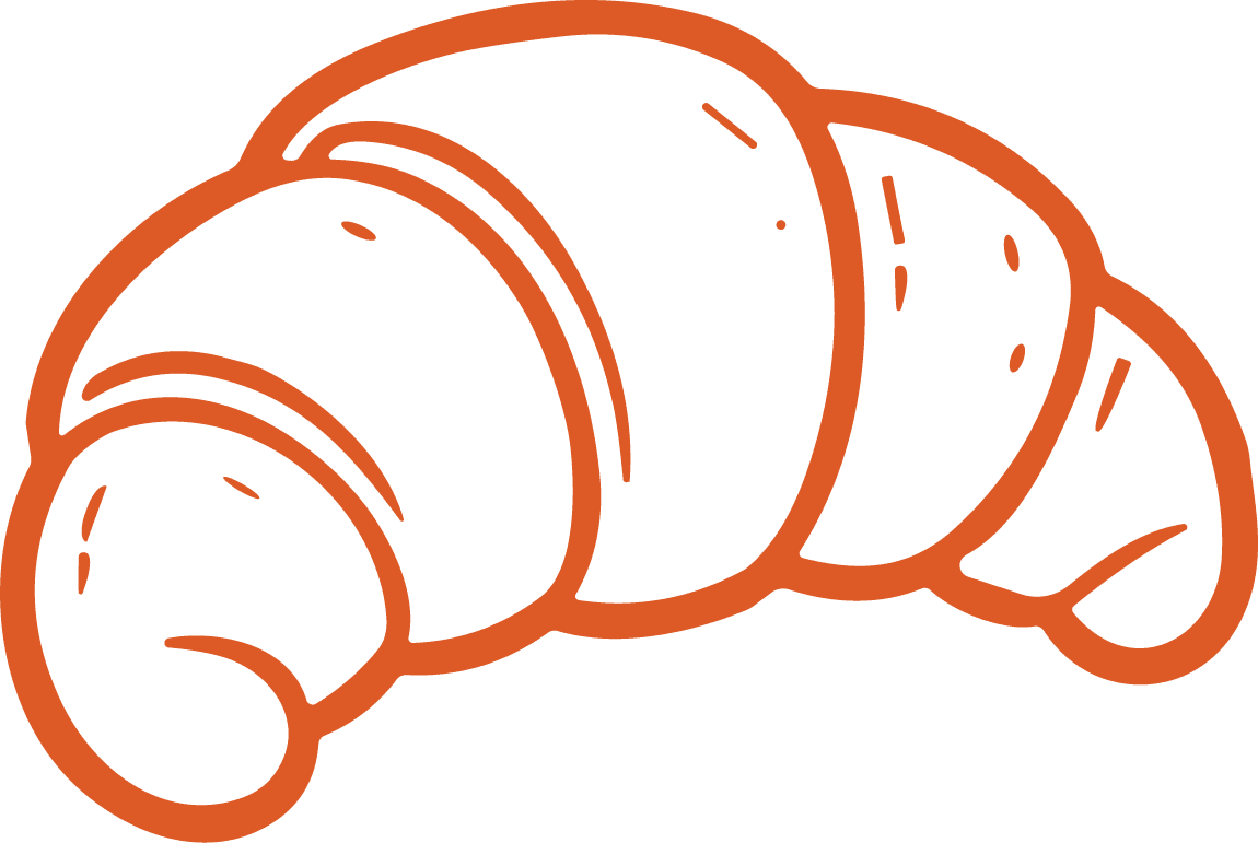 Croissant SVG Simple Outline Vector - Image 1