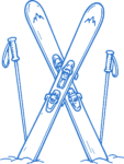 Crossed Skis SVG Winter Sketch Vector