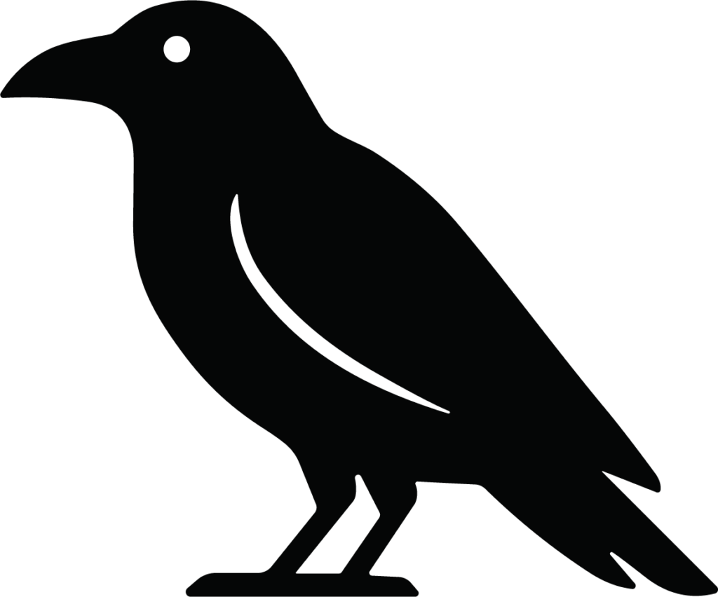 Crow Silhouette SVG Bold Black Vector