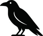 Crow Silhouette SVG Bold Black Vector