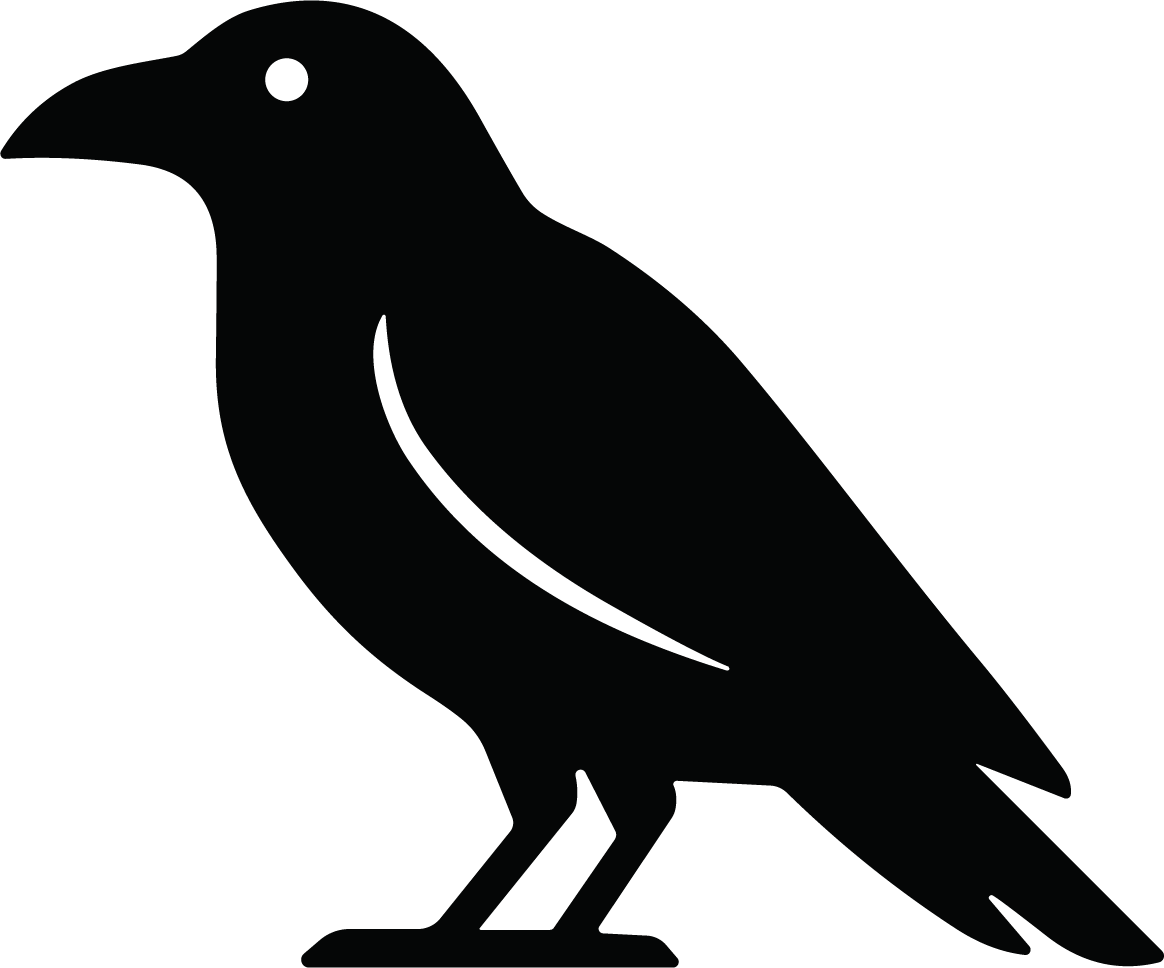 Crow Silhouette SVG Bold Black Vector - Image 1