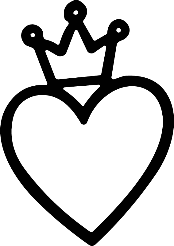 Crowned Heart SVG Bold Doodle Vector