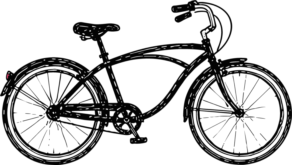 Cruiser Bicycle SVG Bold Sketch Vector