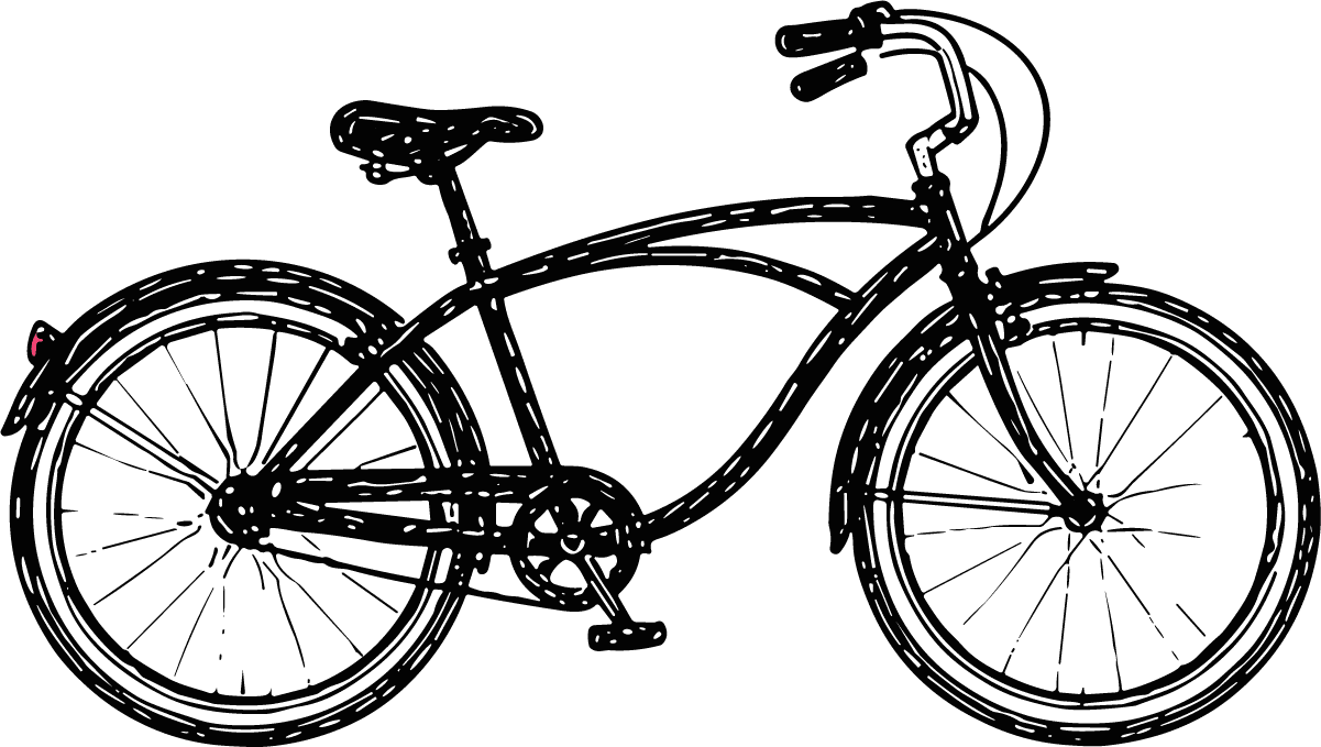 Cruiser Bicycle SVG Bold Sketch Vector - Image 1