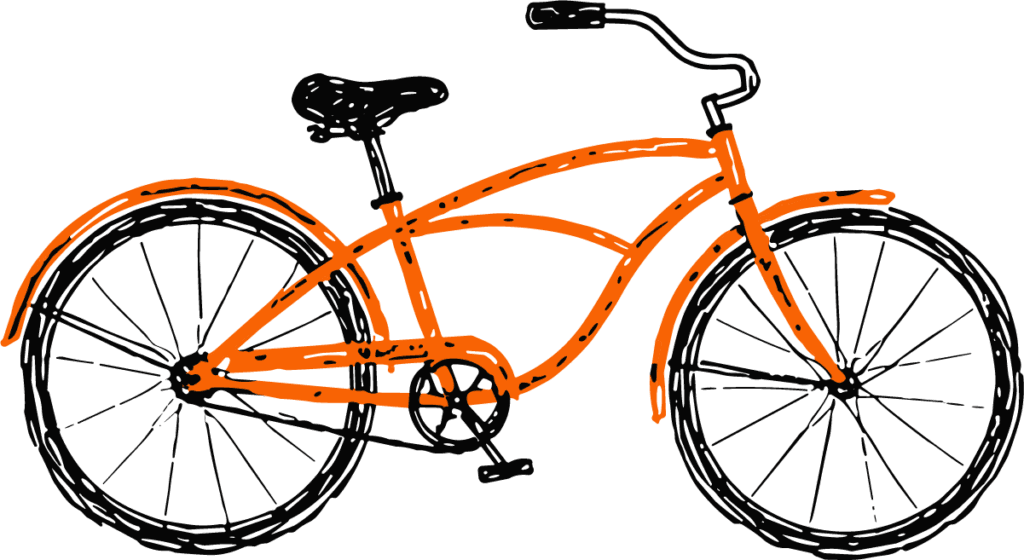 Cruiser Bicycle SVG Sketchy Orange Vector