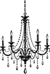 Crystal Chandelier SVG Ornate Vintage Vector