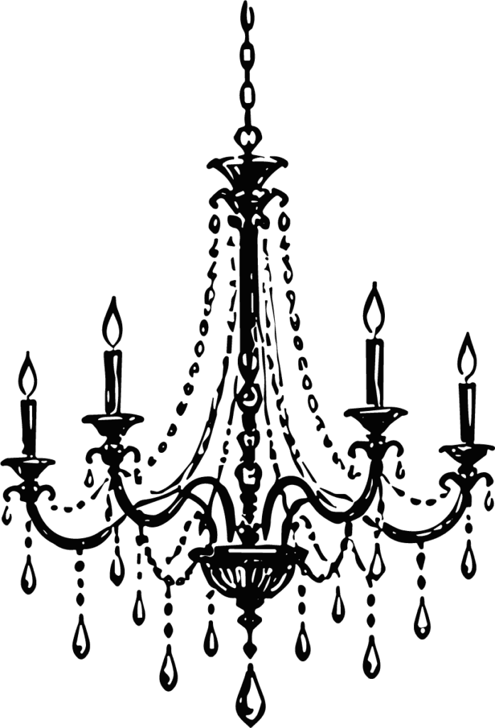 Crystal Chandelier SVG Ornate Vintage Vector