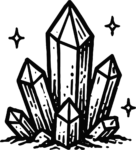 Crystal Cluster SVG Sparkling Black Ink Vector