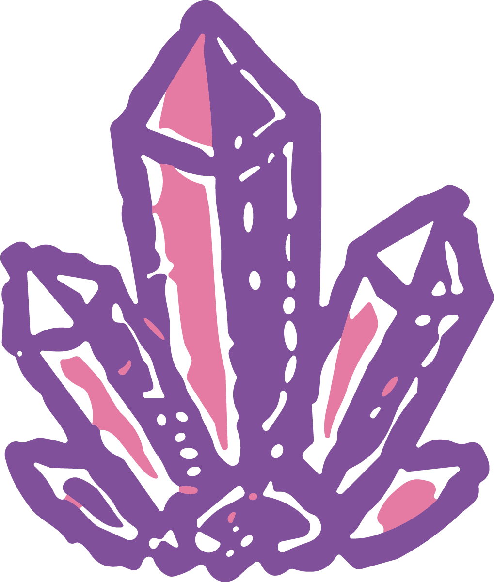 Crystal Cluster SVG Hand-Sketched Gemstone Vector - Image 1