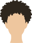 Curly Afro Head SVG Simple Portrait Vector