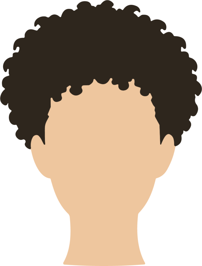 Curly Afro Head SVG Simple Portrait Vector