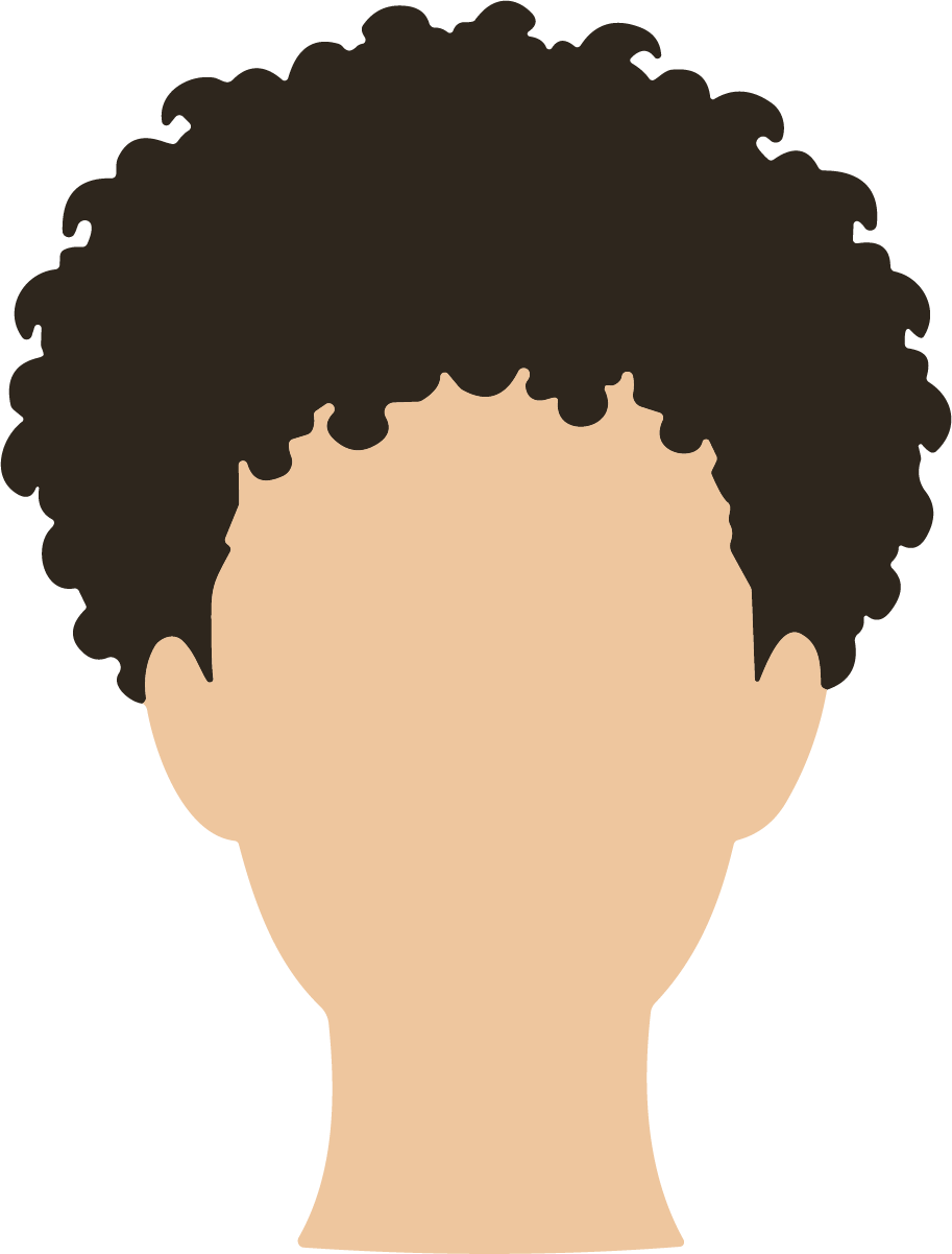 Curly Afro Head SVG Simple Portrait Vector - Image 1