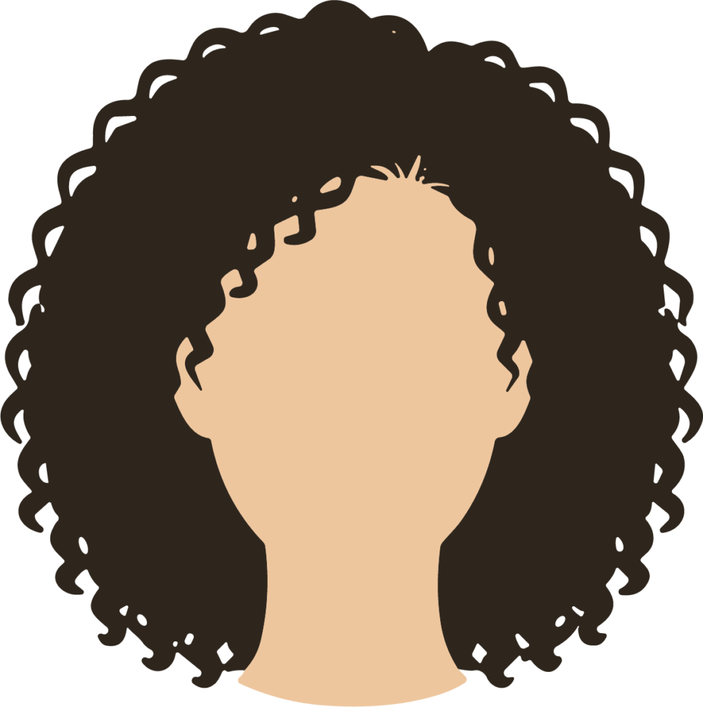 Curly Hair Face SVG Bold Afro Vector