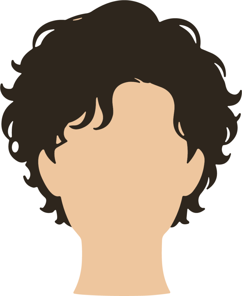 Curly Hair Portrait SVG Playful Curls Vector