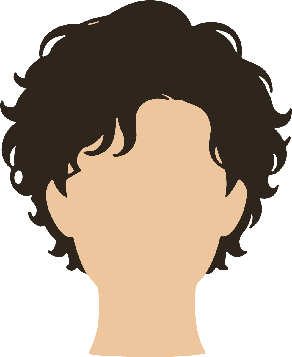 Curly Hair Portrait SVG Playful Curls Vector - Image 1