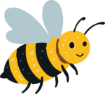 Cute Bee SVG Cheerful Flat Vector