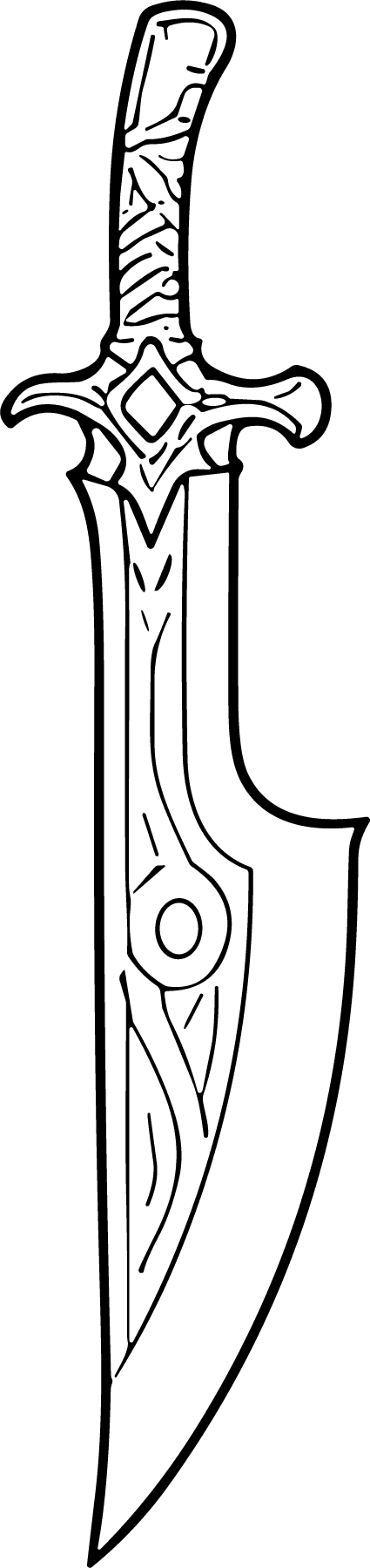 Dagger SVG Bold Outline Vector - Image 1
