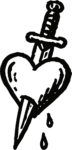 Dagger Through Heart SVG Bold Tattoo Vector