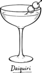 Daiquiri Cocktail SVG Classic Line Sketch Vector