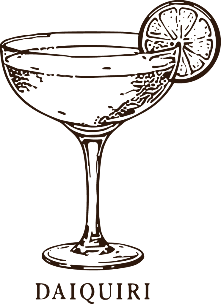 Daiquiri Cocktail SVG Sketchy Line Vector