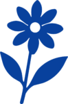 Daisy Flower SVG Bold Blue Vector