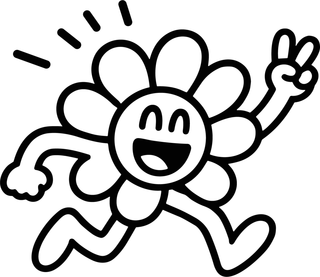 Dancing Flower Character SVG Groovy Peace Sign Vector